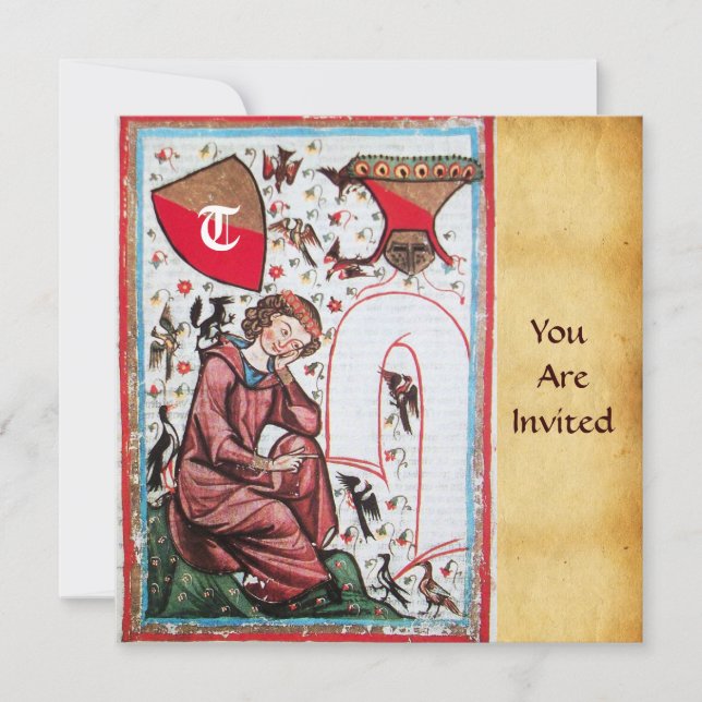 CONVITE POETA NO JARDIM DE PÁSSAROS  MONOGRAMA (Frente)