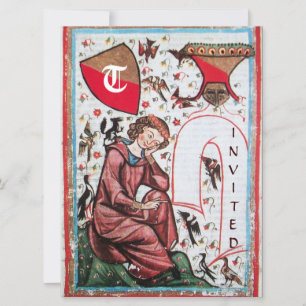 CONVITE POETA NO JARDIM DE PÁSSAROS MONOGRAMA