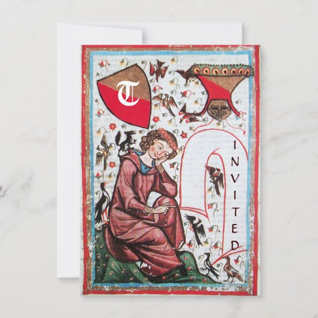 CONVITE POETA NO JARDIM DE PÁSSAROS MONOGRAMA (Frente)