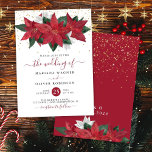 Convite Poinsettia Christmas Watercolor Floral Wedding Inv<br><div class="desc">A Elegante Poinsettia,  convite para o casamento floral. Personalize nomes,  datas e informações.</div>