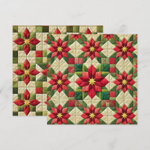 Convite Poinsettia Estrela em Patchwork para Scrapbooking