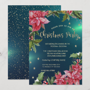 Convite Poinsettia, Festa de Natal da Stars Green Company