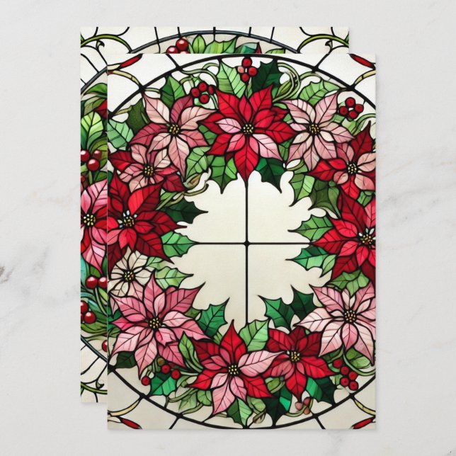 Convite Poinsettia Floral Imprimível (Frente/Verso)