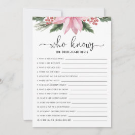 Convite Poinsettia Rosa Que Conhece O Jogo Do Chá de panel