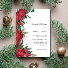 Poinsettia Vermelha Floral Inverno Natal Casamento