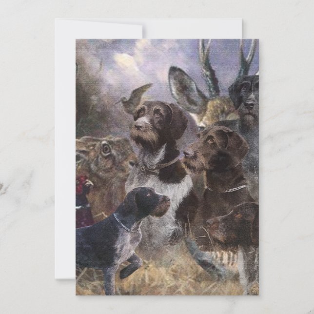 Convite Pointer Alemão de Pelo Cabeludo (Frente)