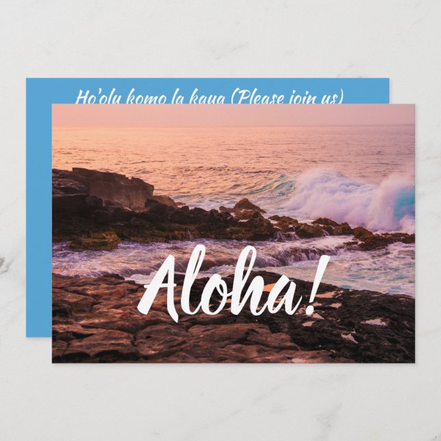 Convite Poipu Sunrise, Kauai, Havaí (Frente/Verso)