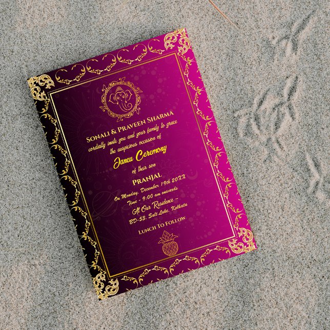 Convite Poite Janeu Upanayanam Hindu Hindu Thread Teal Dou (Criador carregado)