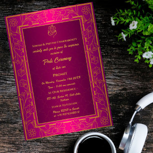 Convite Poite Janeu Upanayanam Hindu Sagrado Thread Floral