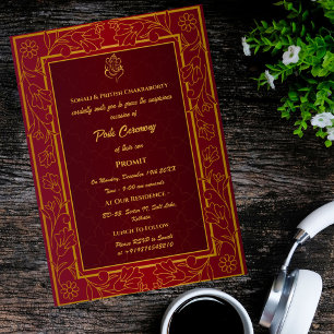 Convite Poite Janeu Upanayanam Hindu Sagrado Thread Floral