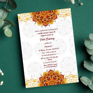 Convite Poite Janeu Upanayanam Hindu Sagrado Thread Floral