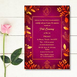 Convite Poite Janeu Upanayanam Hindu Sagrado Thread Floral