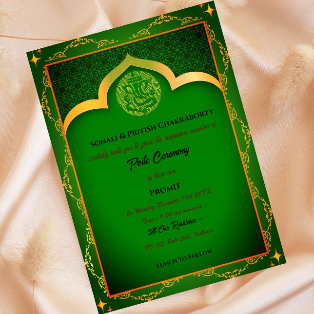 Convite Poite Janeu Upanayanam Hindu Sagrado Thread Peacoc (Criador carregado)