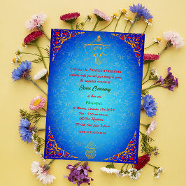 Convite Poite Janeu Upanayanam Hindu Thread Azul