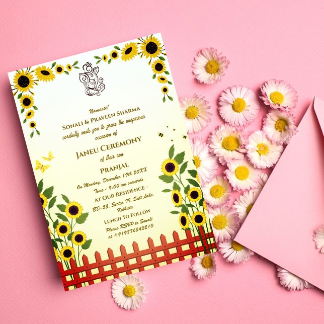 Convite Poite Janeu Upanayanam Hindu Thread Azul (Criador carregado)