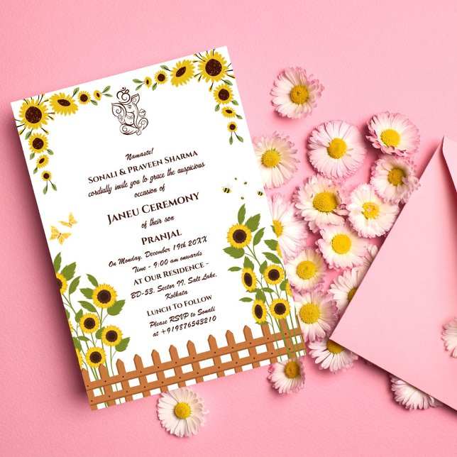 Convite Poite Janeu Upanayanam Hindu Thread Azul (Criador carregado)