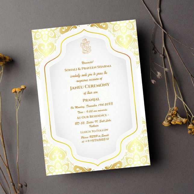 Convite Poite Janeu Upanayanam Hindu Thread Azul (Criador carregado)