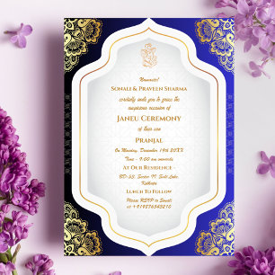 Convite Poite Janeu Upanayanam Hindu Thread Azul