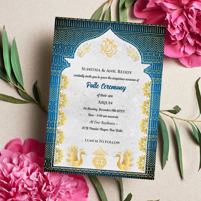 Convite Poite Upanayanam Hindu Thread Janeu Ceremony (Criador carregado)