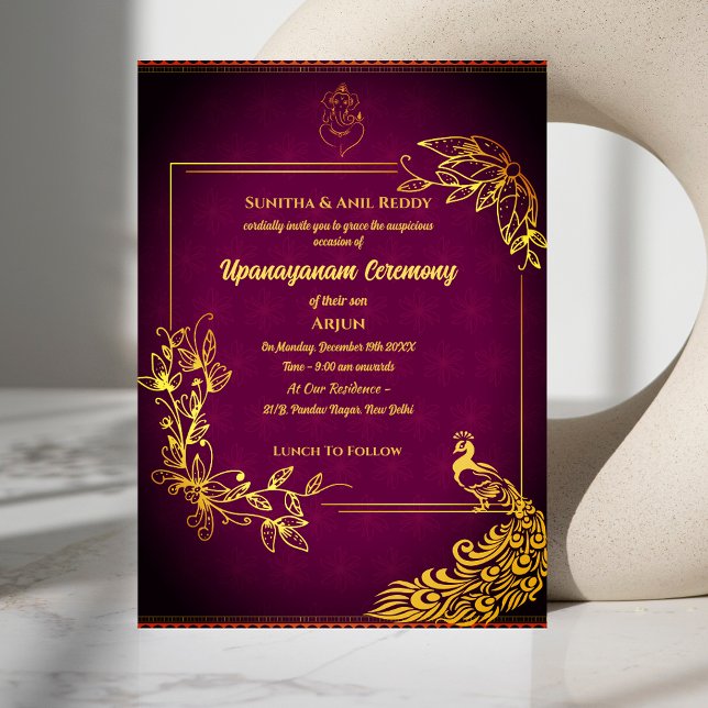 Convite Poite Upanayanam Santo Thread Janeu Cerimônia Hind (Criador carregado)