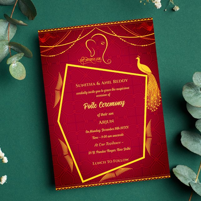 Convite Poite Upanayanam Santo Thread Janeu Cerimônia Hind (Criador carregado)