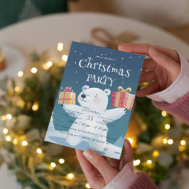 Convite Polar Bear e Apresenta Festa de Natal