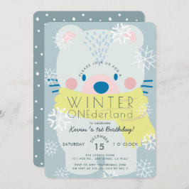 Convite Polar Bear Winter Onederland primeiro aniversario