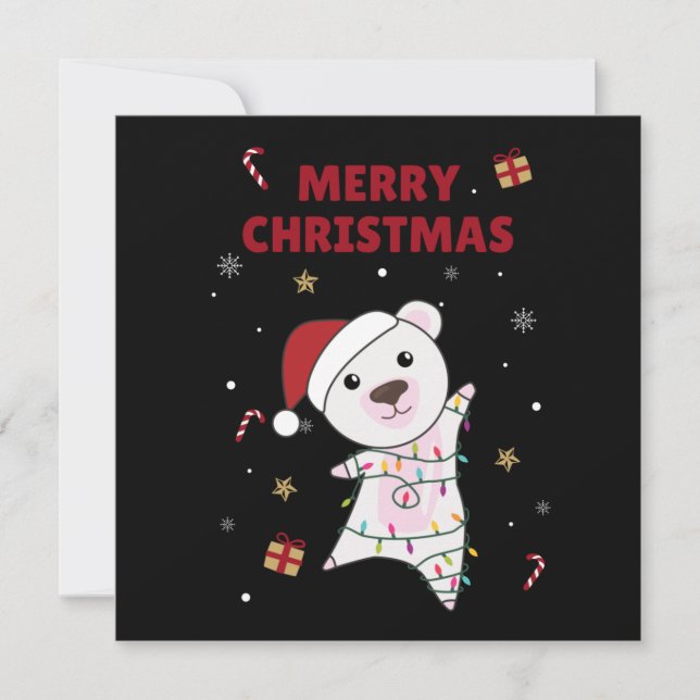 Convite Polar Bebida Natal Neve Inv Polar Animais de inver (Frente)