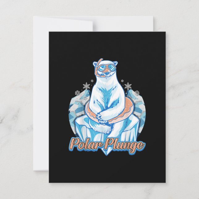 Convite Polar Plunge Ice Jump Engraçado Urso Polar Engraça (Frente)