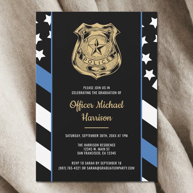 Convite Police Academy Graduation Law Enforcement Flag (Police Academy Graduation Law Enforcement Flag Invitation)