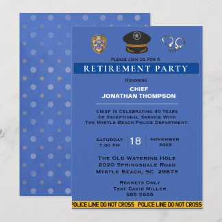 Convite Police Chief Blue and Gold Retirement