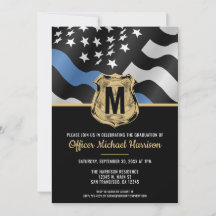 Police Graduation Law Enforcement Monogram Initial