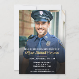 Convite Police Officer Law Enforcement Photo Graduation