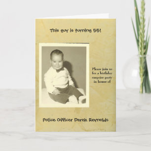 Convite Police Officer Surprise Birthday Party Invitation