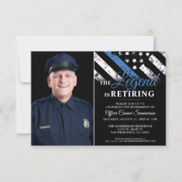 Convite Police Retirement Party Thin Blue Line Photo