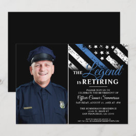 Convite Police Thin Blue Line Flag Retirement Photo