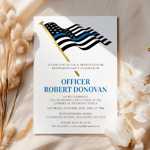 Convite Polícia Aplicação da Lei Linha Azul Fina