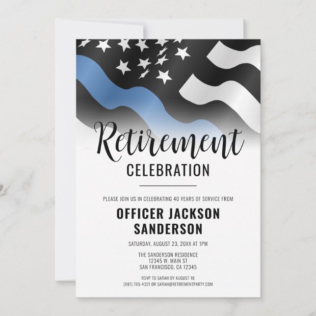 Convite Polícia da Polícia - Parte de Aposentadoria (Frente)