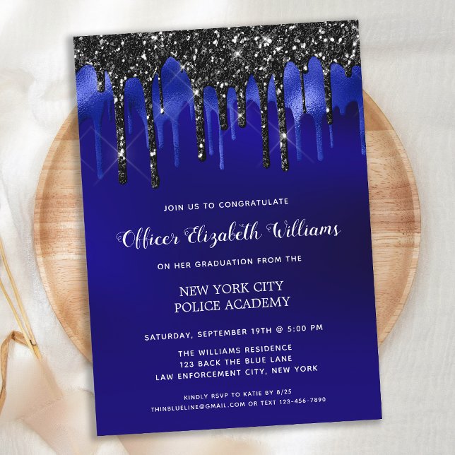 Convite Polícia Elegante de Graduação Policial (Criador carregado)