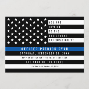 Convite Polícia Fino Blue Line - Baixa Bandeira Americana