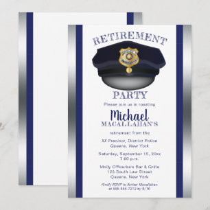 Convite Polícia Polícia Grupo Cop Hat Retirement