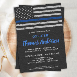 Convite Policial de Graduação Thin Blue Line Party