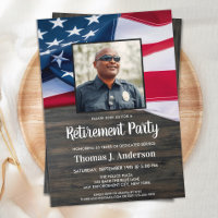 Policial Retirement Foto American Flag Invi
