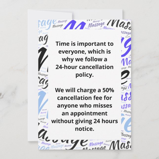 Convite Política de cancelamento (Frente)