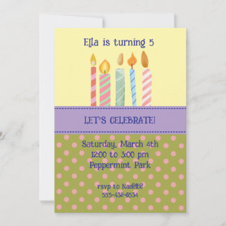 Convite Polka Dot Birthday Invitation