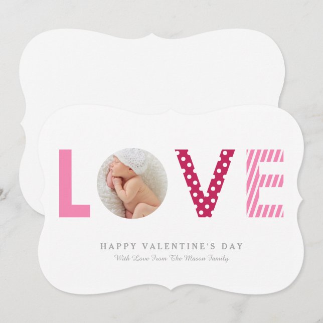 Convite Polkadots & rosa das listras |/vermelho (Frente/Verso)