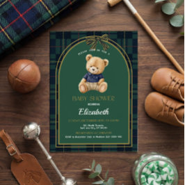 Convite Polo Teddy Bear Baby Shower Invitation