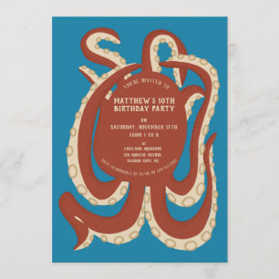 Convite Polvo Vermelho Brick sob o Partido do Mar