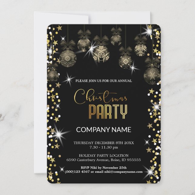 Convite Pomada de ouro de Natal, diamantes, flocos de neve (Frente)