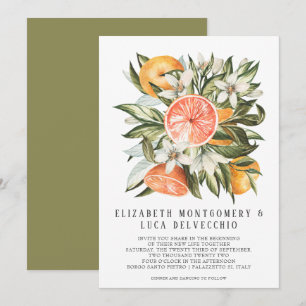 Convite Pomar de Citrinos Casamento Botânico Boho